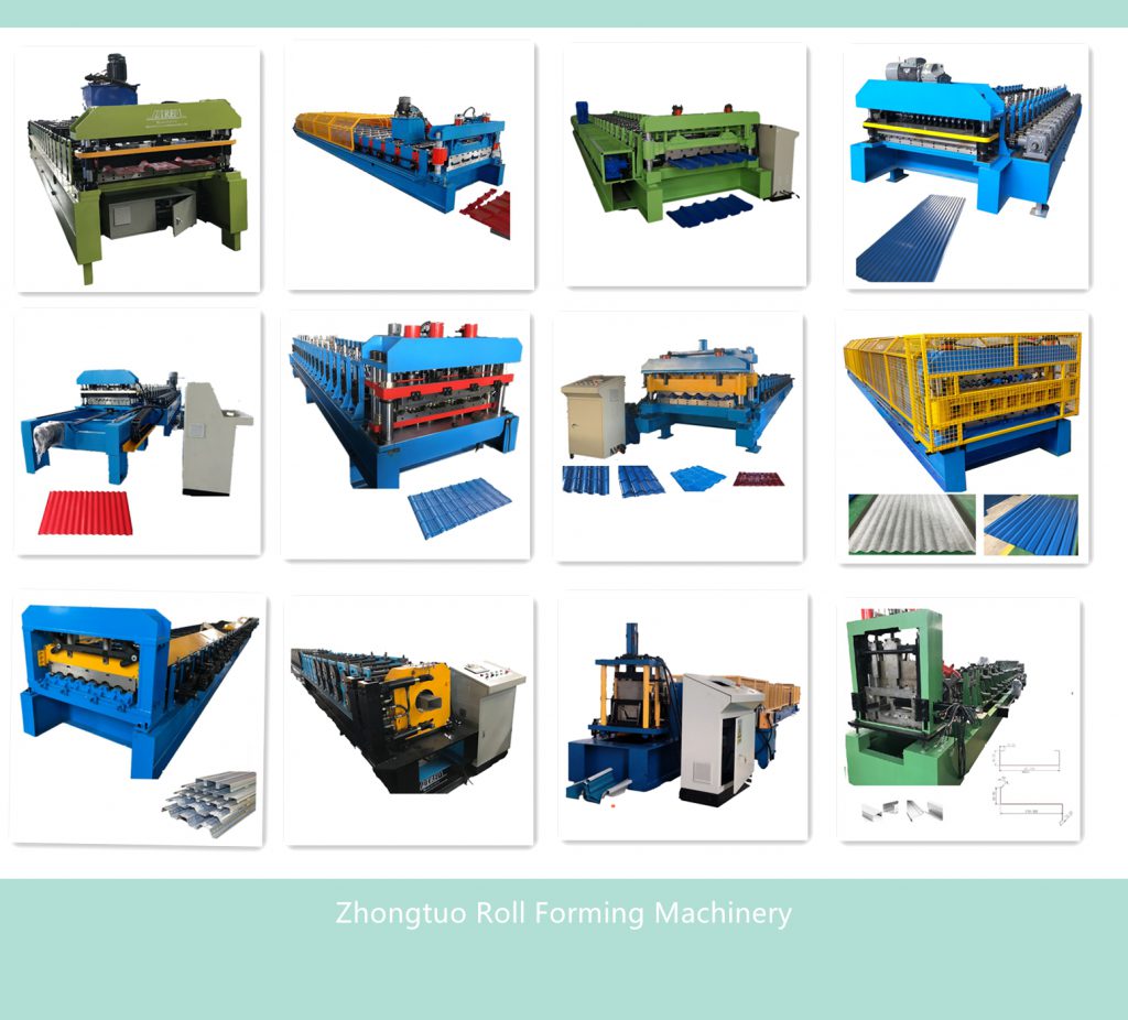 Roofing sheet roll forming machine
