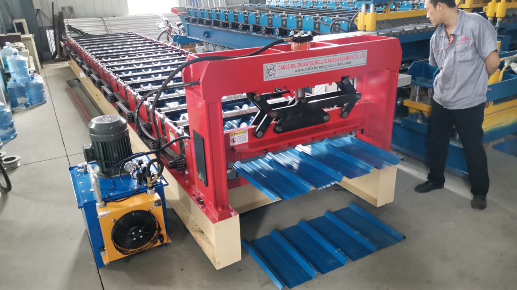 Roofing sheet making machine